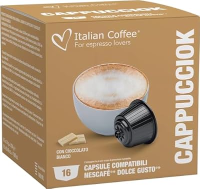 Italian Coffee Dolce Gusto Capuchino Con Chocolate Blanco, Capsulas Compatibles, 64 Unidades | Ya disponible en tu tienda friki favorita! En mundofriki.es!