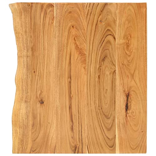 vidaXL Akazienholz Massiv Waschtischplatte Badezimmer Waschtisch Waschtischkonsole Platte Holzplatte für Aufsatzbecken Badmöbel Baumkante 80x52x2,5cm
