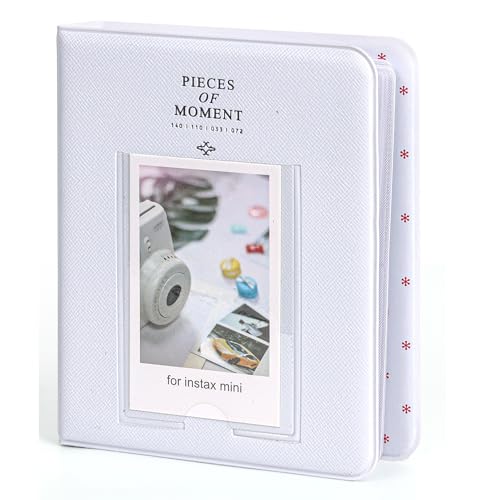 Image of ZENKO 64 Pockets Photo Album for Fujifilm Instant Mini 13 /12 /11 /9 /8 /SE /41 /99 /Evo /Liplay Instant Camera /Mini Link Printer, Polaroid Snap Touch Mint Zip Instant Camera Printer- Clay White