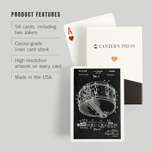 Baraja de 52 cartas de póker Lantern Press Blackboard Patent miniatura 3