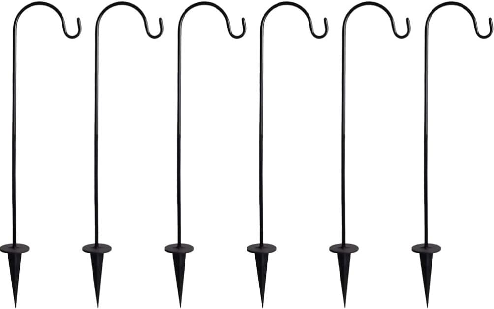 6pcs Shepherds Hooks for Outdoor Use Heavy Duty Garden Stakes for Hanging Lanterns Wind Chimes and Bird Feeders and Easy to Install Garden Decor