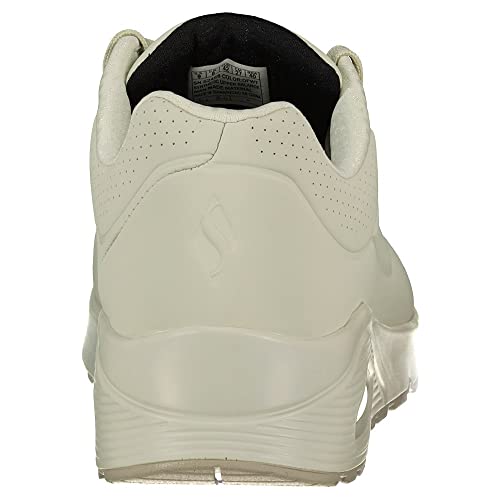 Image of Skechers Uno - Stand On Air Lace Up Shoes For Men - Air-Cooled Memory Foam Comfort Insole Visible Air Cushioned Shock Absorbing Heel Pad Midsole Duraback Upper Comfort Shoes White, 7 UK