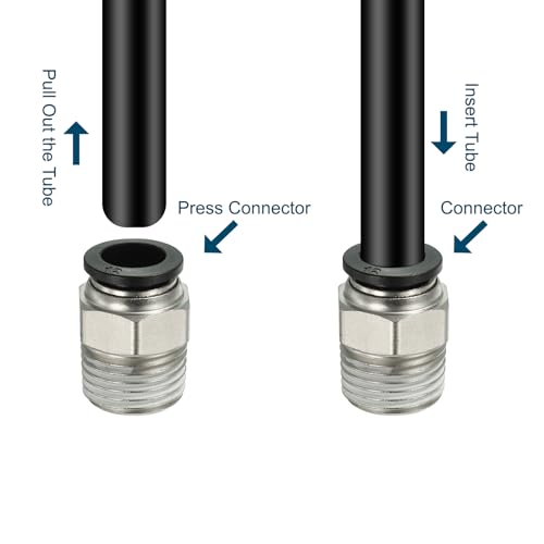 Conectores rápidos de 12 mm y rosca 1/2" NPT para uniones neumáticas sin fugas 6
