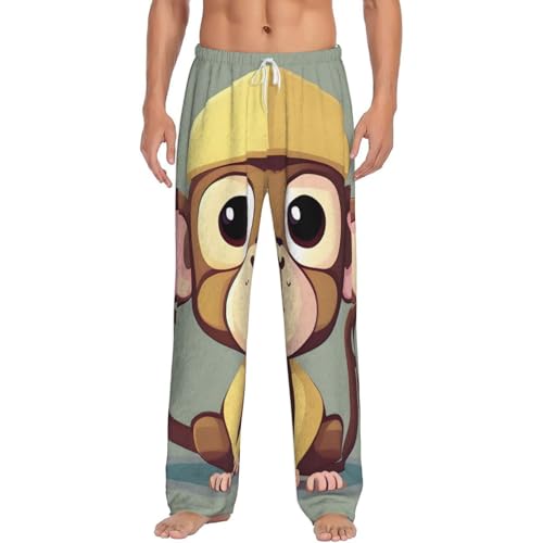 Pantalon de pyjama homme en polaire contre le froid nocturne avec poches de rangement