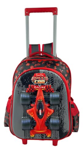Kit Infantil Mochila 3 Peças Com rodas Speed Car Vermelho SCK6U03