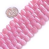 JOE FOREMAN 8mm Pink Cat Eye Stone Beads Cat's Eye Round Beads for Jewelry Making Strand 15' Beaded Semi Precious Gemstone DIY Handmade Craft Supplies