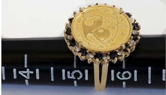 1.50Ct Round Cut Lab Created White and Black Diamond PANDA BEAR COIN Woman's Wedding Ring 14K Yellow Gold Finish2