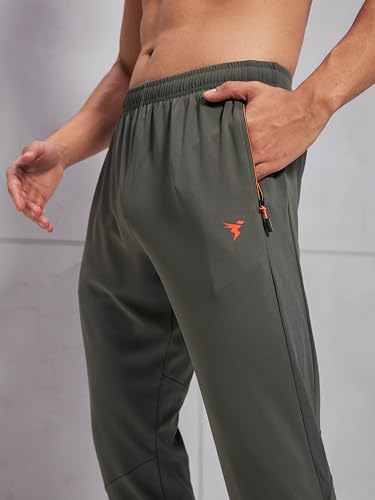 Image of TECHNOSPORT Mens Polyester Slim Fit Activewear Track Pant with SPF50+ for Running, Workout Wear Antimicrobial & Quick Dry