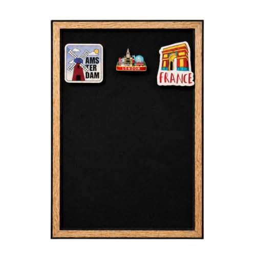 Image of Travel Souvenir Magnet Frame - Solid Background | Black | 12 inchx18 inch (Vertical)
