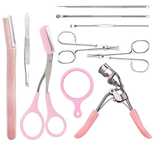 ROMANTIC BEAR Augenbrauen-Rasierer, 10 in 1 Augenbrauen-Kit, Mehrzweck-Peeling Dermaplaning Tool Gesichtsrasierer für Frauen