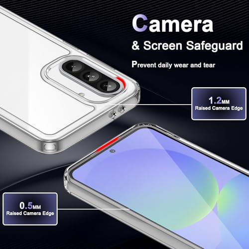 Image of Case for Samsung Galaxy A36 5G, Military Grade Drop Protection Phone Case, Yellowing Resistant, Anti-Scratch Hard PC Back, Shockproof Hard Ultra-Thin Protective Cover, Clear