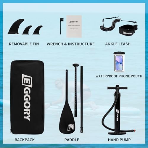 Image of Inflatable Paddle Board, Stand Up Paddle Board | Stable Design with Non-Slip Comfort Deck, Portable Travel Paddle Board