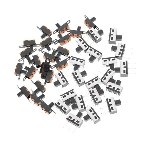 SOLUSTRE 40pcs Ss12d10 Ss12f15 3 Pin Slide Switches Set Zinc Alloy Abs for Performance Mini Panel Toggle Switches Vertical Slide for Audio/Video Projects