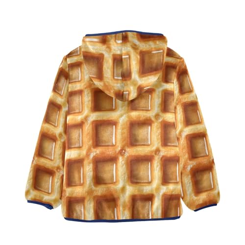 Waffle Girls Fleece Jacket Girls Fall Jacket Girls Zip Up Hoodie Girls Sherpa Jacket 2-10T2