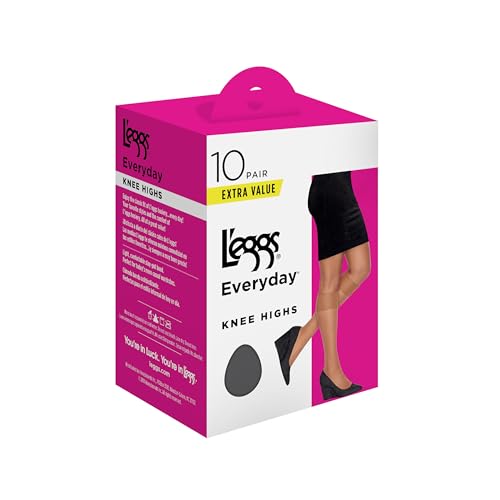 L'eggs Women's Everyday Knee High Stockings, Reinforced Toe, 100% Nylon, One Size3