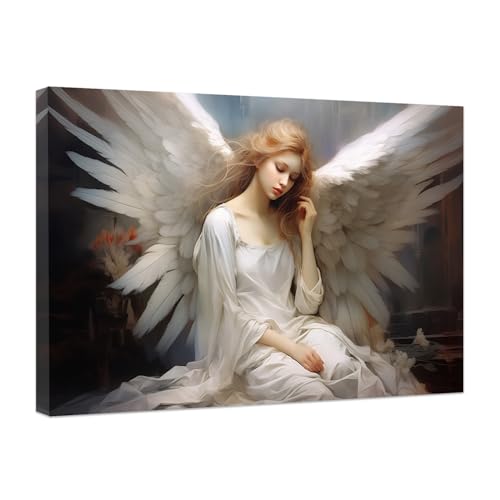 Toile murale abstraite d'ange vintage avec cadre 30x45 cm