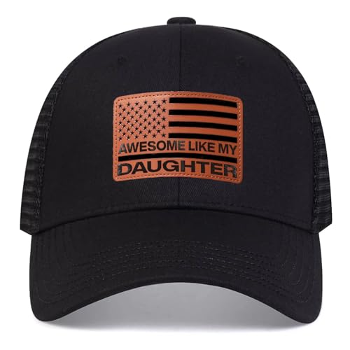 Danumei Fathers Day Dad Gifts from Daughter Awesome Like My Daughter Hat Girl Dad Baseball Cap for Men Christmas Birthday Gift Black