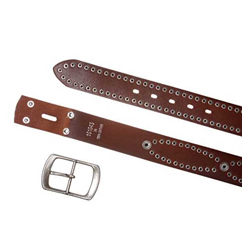 Western Snap on Hammered Rivet Silver Circle Metal Studded Cowhide Leather Belt4