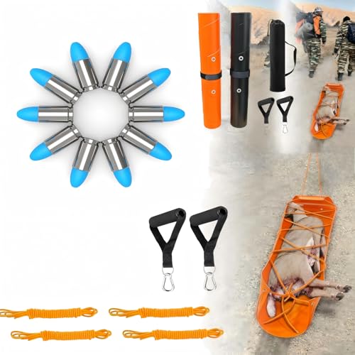 FIREGOWIN Pro 9mm Dummy Rounds10PCS&2-Pack Hunter Dragging Mat Bundle - Reusable Snap Caps for Safe Dry Fire Training and Tear-Resistant Portable Game Hauler for Outdoor Adventures