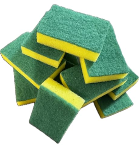 Image of Heavy Duty Scrub Sponge, Kitchen, Cleaning Scrub, Stink-Free, Effortless Cleaning Eco Scrub Pads for Dishes,Pots,Pans All at Once, 8 Count