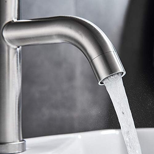 Robinet de lavabo d'eau froide et chaude en nickel brossé durable - 2
