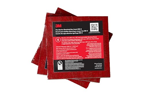 3M™ Fire Barrier Electrical Box Inserts EBI-4, 3.25 in x 3.25 in x 3/16 in, 40 Each/Case