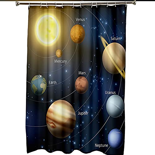 Rideau de douche polyester KnSam 165x200cm galaxy pour douche et baignoire bleue