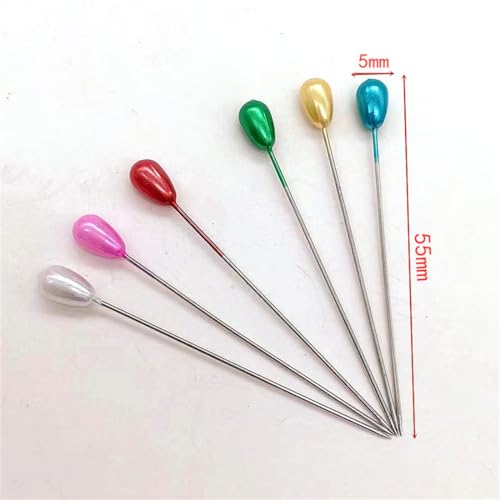 200 Pcs Corsage Pins Teardrop Pearl Pins Sewing Wedding Bouguet Pins for DIY Jewelry Making Sewing Wedding Flower Decorations - Thumbnail 2
