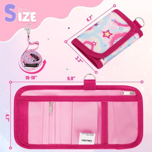 Image of WAWSAM Unicorn Kids Wallet for Girls, Trifold Velcro Wallet for Kids Teen Ages 4-12, Toddler /Youth Wallet with Zippered Coin Pocket and Card Holders Lanyard, Christmas Birthday Gift for Girls Kids