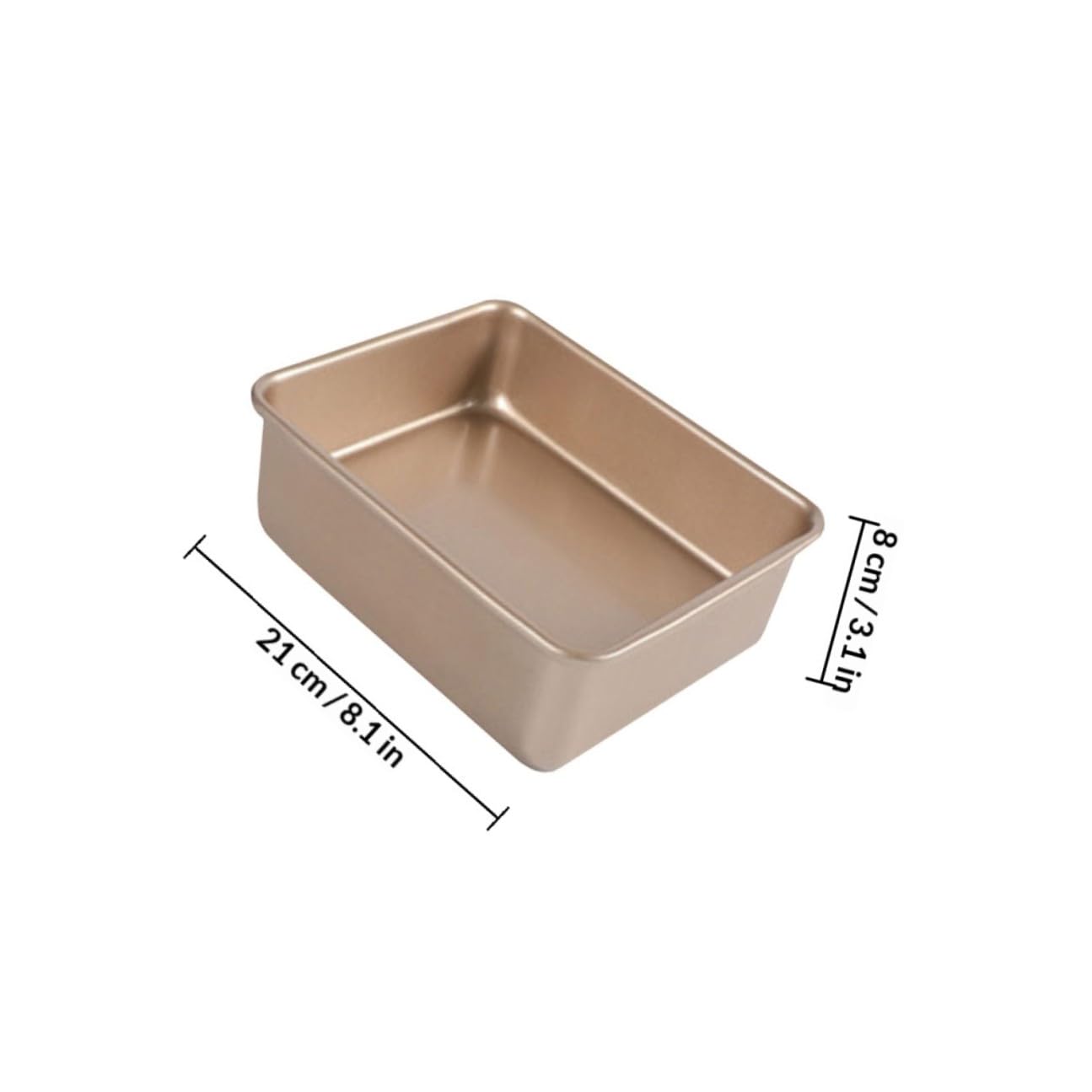 DOITOOL Teglia Quadrata Antiaderente per Torte in Acciaio Inox Oro