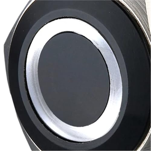 Interrupteur bouton-poussoir noir 22mm avec anneau lumineux LED 3V momentary