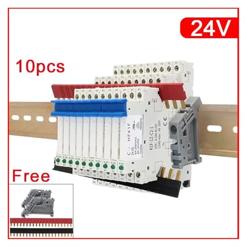 Relais ferroviaire 5V 41F 6A 30VDC mini module de commutation rail DIN | Lot de 10