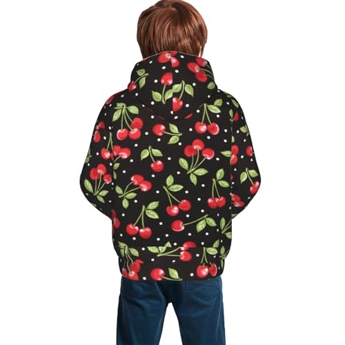 Sweet Red Cherry Kid Hoodies Boys Sweatshirts Girls Pullover with Pocket4