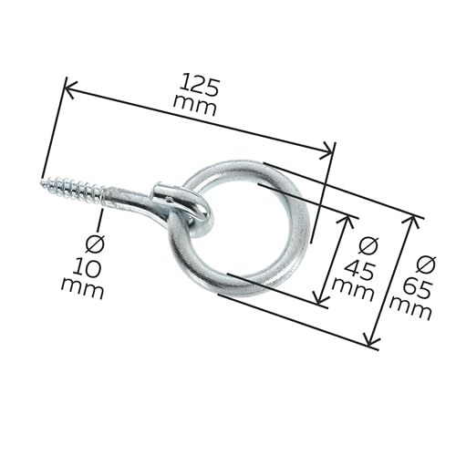 Alberts 204594 Schraubring | galvanisch blau verzinkt | zum Einschrauben | Außen-Ø 65 mm | Innen-Ø 45 mm | Gewinde-Ø 10 mm | Gesamtlänge 125 mm