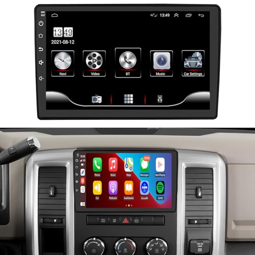QLED Radio for Dodge RAM 2009 2010 2011 2012,8 core CPU, ouch Screen Stereo,Carplay and Android Auto,Free Camera