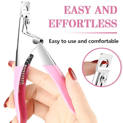 JUGUTA Nagelknipser,Nagelknipser Gelnägel,Nagelknipser Maniküre Tip Cutter,Profi Gelnägel Nagelknipser Trimmer Maniküre Nagelknipser,Für Kunstnägel Gelnägel Fingernägel Falsche Nägel(Rosa)