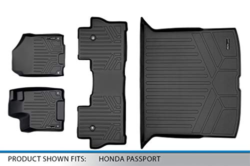 SMARTLINER-Custom-Fit-Floor-Mats-2-Rows-and-Cargo-Liner-Behind-2nd-Row-Set-Black-Compatible-with-2019-2021-Honda-Passport