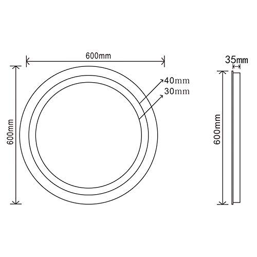 ELEGANT 600x600mm Round Illuminated LED Light Bathroom Mirror Backlit Wall Mounted Makeup Mirror with Sensor Touch control,Dustproof &Anti-fog,Cool White Light