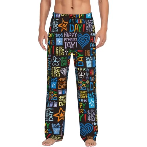 Happy Father Day Print Men'S Pajama Pants Soft Sleep Lounge Pants With Pockets-
