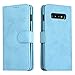 Produktbild Hülle Kompatibel Samsung Galaxy S10 Plus Hülle Handyhüllen Schutzhülle Premium Wallet Leder PU Flip S10 Plus Ledertasche 360 Grad Schutz Lederhülle Mit Galaxy S10 Plus Case Cover (Blau)