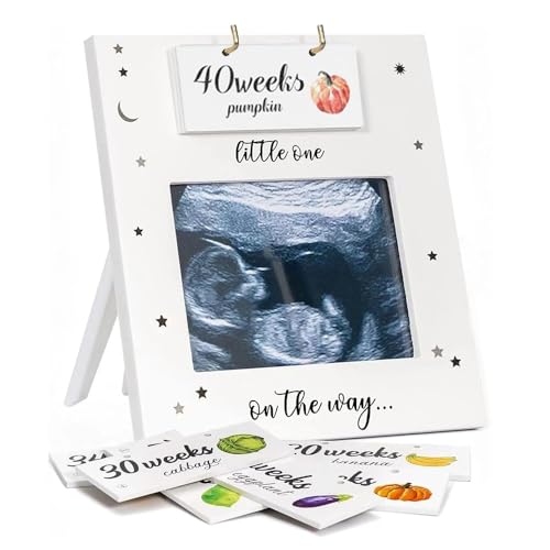 Lotvic Baby Scan Photo Frames, Ultrasound Baby Photo Frame with 8-40 Weeks Countdown (Fruit/Vegetable), Mum to be Gifts, Baby Announcement Gifts, Gender Reveal Gifts, Pregnancy Gifts for Mum Expecting