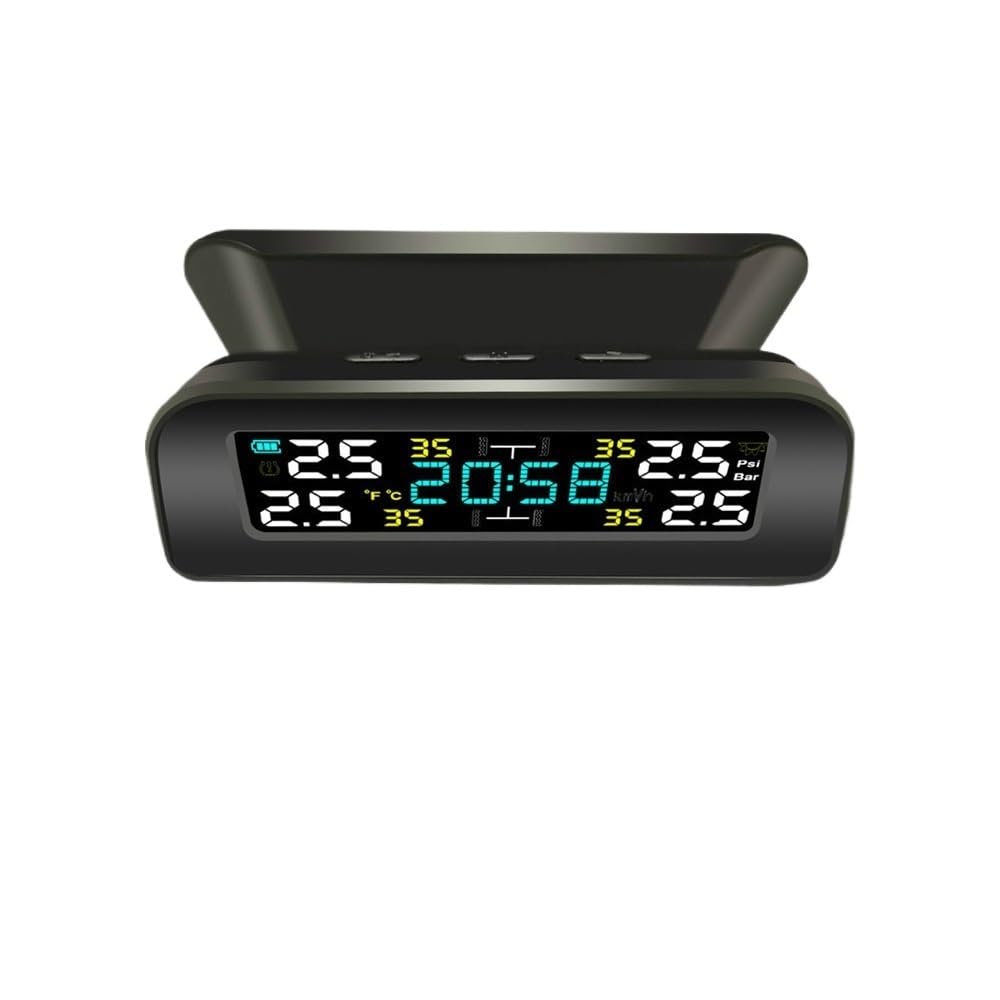 Tpms Sistema di monitoraggio della pressione degli pneumatici for auto a energia solare Sistemi di allarme di sicurezza for auto Avviso di temperatura della pressione degli pneumatici Pressione Pneuma