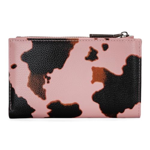 Wrangler Wallet for Women Cow Print Bifold Wallet Women's Wallets, Card Cases & Money Organizers Women Pink Wallets for Womens Female Cash Wallett with ID Window WG133-W002PK - image 3