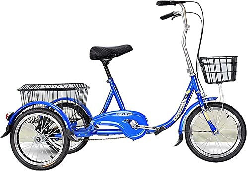 Triciclo para adultos, triciclos de 3 ruedas de 16 pulgadas con canasto para compras, viajes y paseos, ideal para adultos, personas mayores y mujeres miniatura 1