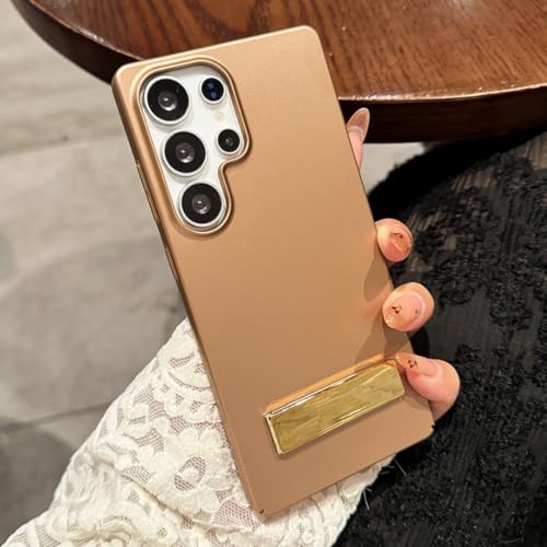 Coque Samsung S24 Pliable Ultra Fine - Étui Rigide Mat Antichoc avec Support Marron