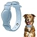 Vqvq Collare per Cani e Gatti per AirTag, Collare Per Animali Domestici in Pelle PU con Localizzatore GPS per Airtag 2021, Regolabile e Sicura e Anti-perso Airtag Collare Cane Gatto - S,Blu