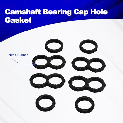 Image of Camshaft Bearing Cap Hole Gasket Compatible with Sequoia Sienna RAV4 Avalon Camry FJ Cruiser Venza 4Runner Highlander Part Numbers 11159-31010 90430-10024 11159-38010