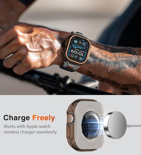 Image of ULTIMAL Metal Case Compatible with Apple Watch Ultra 3 /2 /1 49mm with Back Cover, Military Grade Shockproof Protective Case, Rugged Cover for iWatch 49mm (Brown)