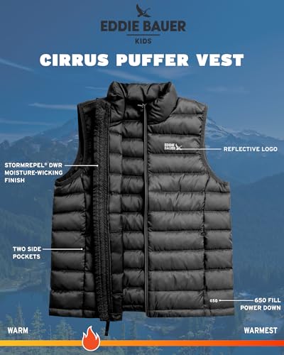 Eddie Bauer Kids' Down Vest - CirrusLite Weather Resistant Quilted Bubble Puffer Vest for Boys and Girls (5-20)3