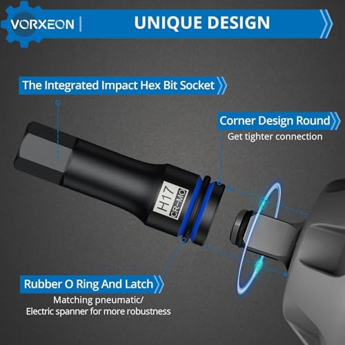 Miniatura 5 de Vorxeon Juego De 1 2 Llaves De Vaso Hexagonales 42crmo 5-19mm Métricas Llaves De Vaso De Impacto Para Garaje Taller De Reparación De Automóviles